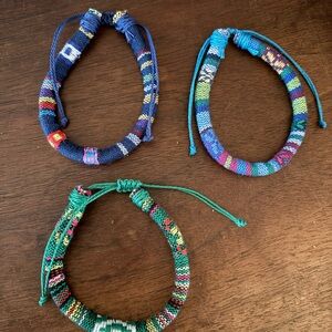 New 3 piece Colorful Woven Bracelets Set